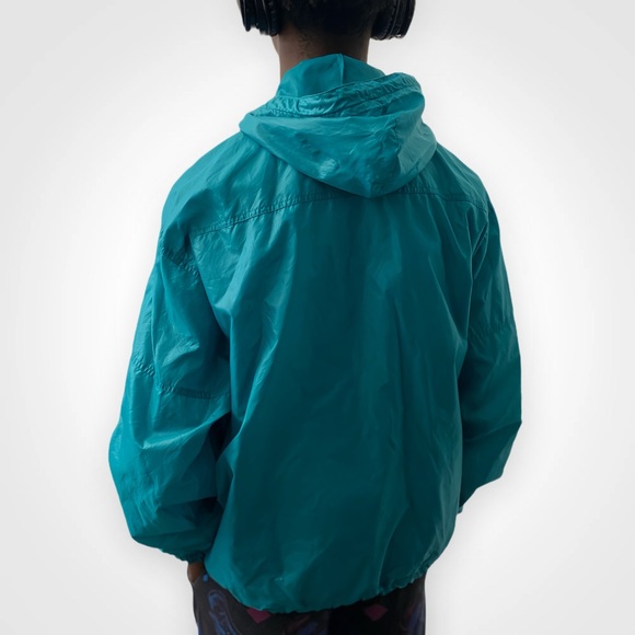 IZOD Windbreaker Pullover Jacket Turquoise - Men’s Small - Picture 4 of 10